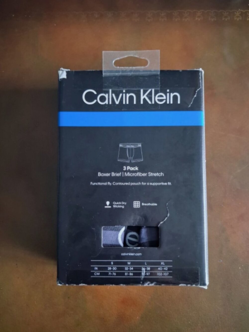 Calvin Klein Mens Boxer Briefs size L Microfiber Stretch 3-Pack Logo Waistband - Picture 8 of 8